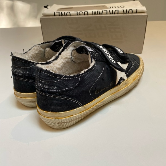 Golden Goose High Old School Classic Canvas Black Sneaker Shearling sz 40 NIB - Picture 12 of 13